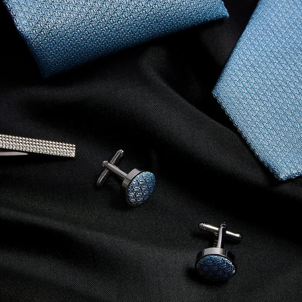 Paul Andrew Sky Blue Textured Tie Set