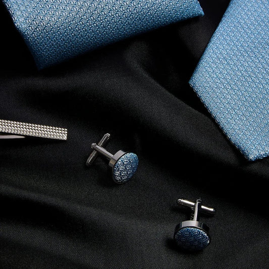 Paul Andrew Sky Blue Textured Tie Set