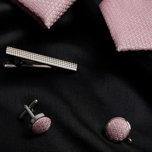 Paul Andrew Light Pink Textured Tie Set