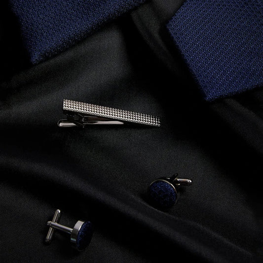 Paul Andrew Navy Textured Tie Set
