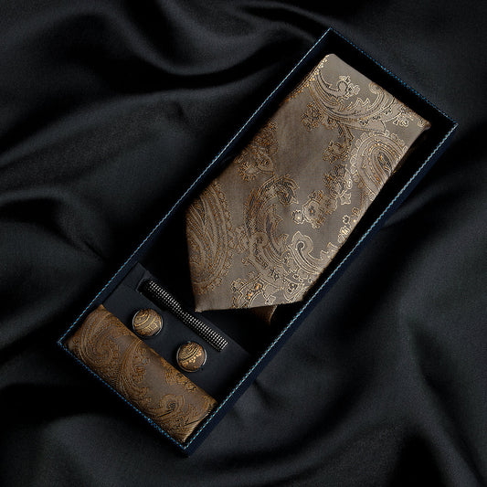 Paul Andrew Brown/Gold Paisley Tie Set