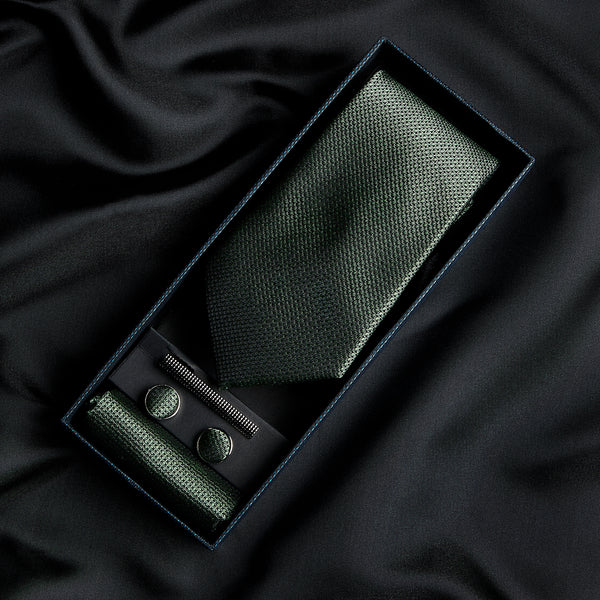 Paul Andrew Green Textured Tie Set