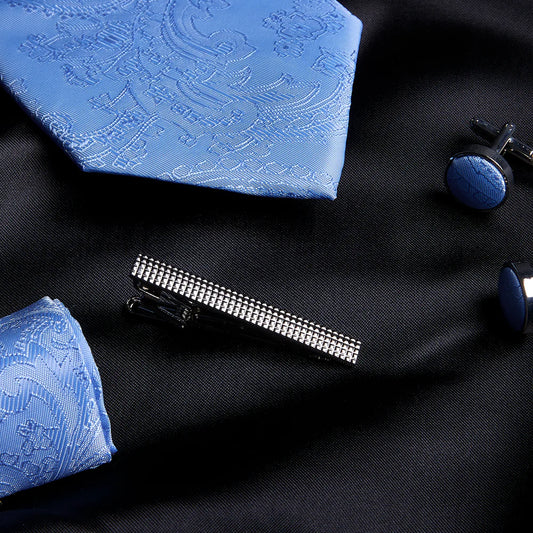 Paul Andrew Blue Paisley Tie Set