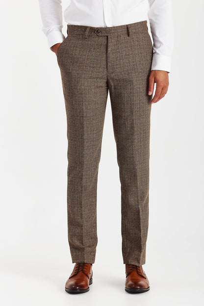 Paul Andrew Ralph Brown Tweed Suit trousers front facing view