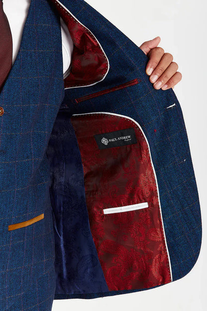 Paul Andrew Scott Navy Tweed Three Piece Suit