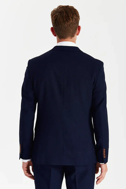 Rear view of the Paul Andrew Mayfair Navy Three Piece Suit