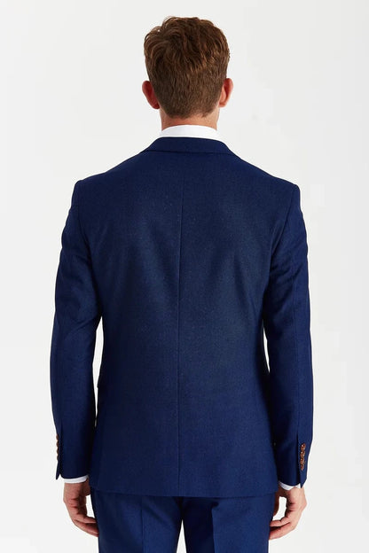 Rear view of Paul Andrew Mayfair Blue men’s suit – tailored blue wedding suit from Menz Suits