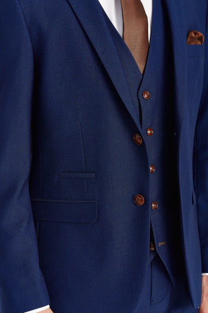 Paul Andrew Mayfair Blue suit fabric texture – premium blue tailored cloth from Menz Suits