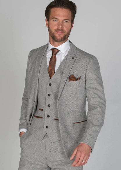 Paul Andrew Ralph Cream Tweed 3-Piece Suit