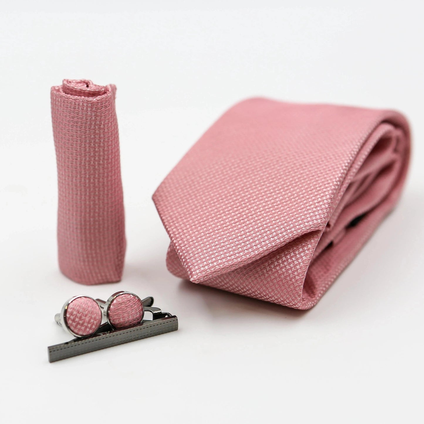 PAUL ANDREW PINK TEXTURED TIE SET