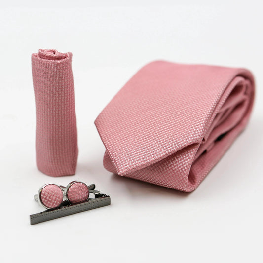 PINK TEXTURED TIE SET (309)