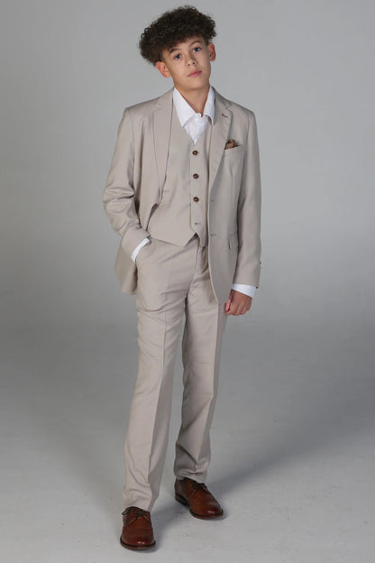 MAYFAIR BOYS STONE 3-PIECE SUIT