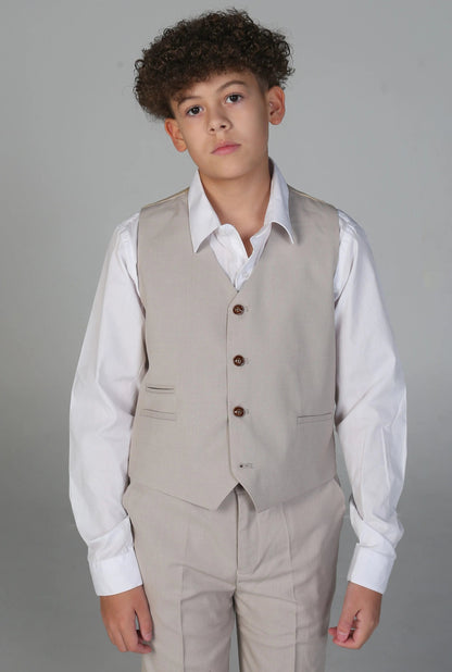 MAYFAIR BOYS STONE 3-PIECE SUIT