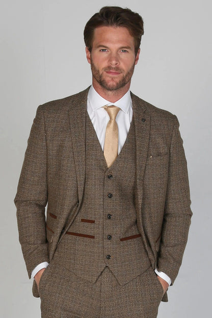 Paul Andrew Ralph Brown Tweed 3-Piece Suit