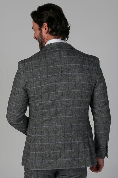 HARRIS GREY TWEED 3-PIECE SUIT