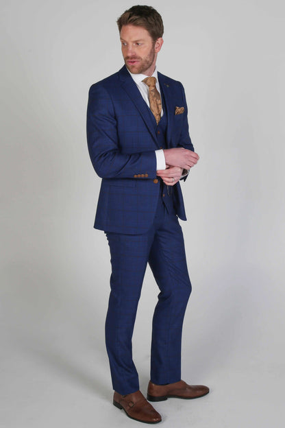 ALEX BLUE CHECK 3-PIECE SUIT