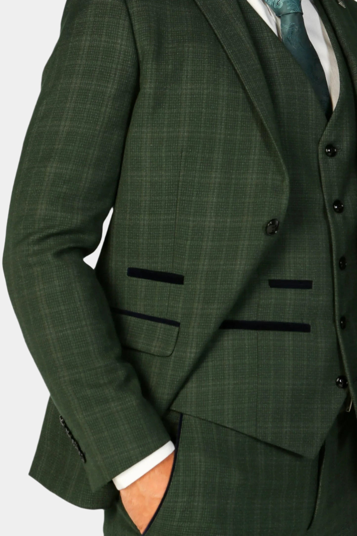 LEO GREEN CHECK 3-PIECE SUIT