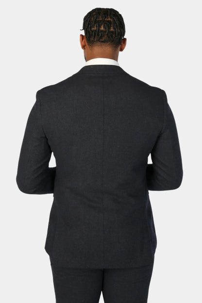 OSCAR NAVY TWEED 3-PIECE SUIT