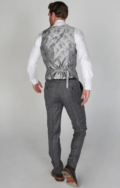 HOBBS DARK GREY CHECK 3-PIECE SUIT