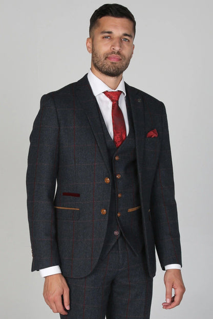 MADRID NAVY TWEED 3-PIECE SUIT