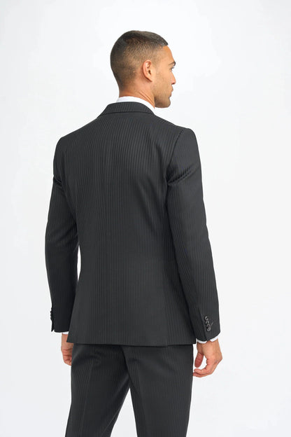 Cavani Roberto Black 3-Piece Suit