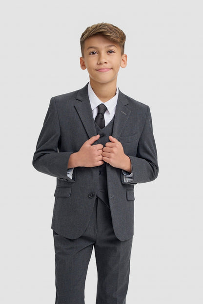 Cavani Malibu Charcoal Boys Three Piece Suit