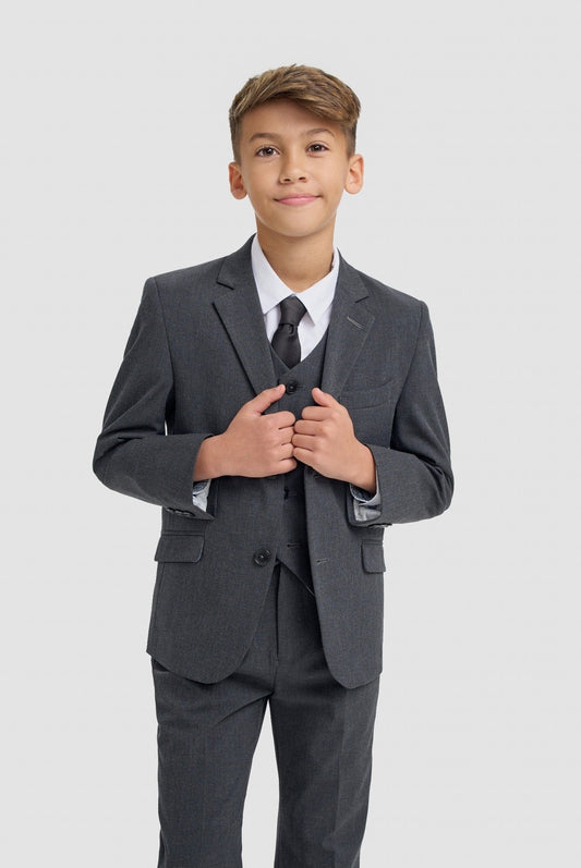 Cavani Malibu Charcoal Boys Three Piece Suit