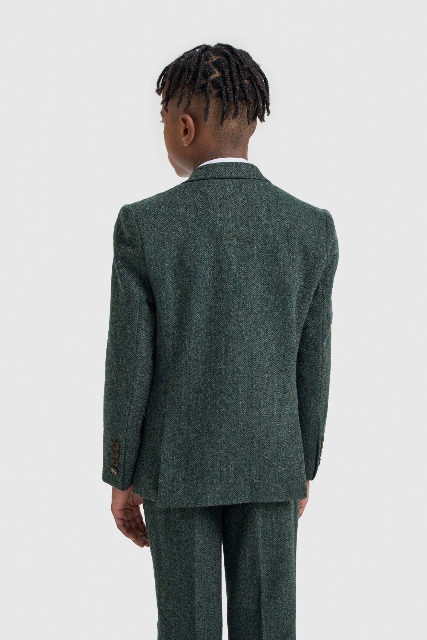 Cavani Thomas Lush Olive Tweed Boys Three Piece Suit