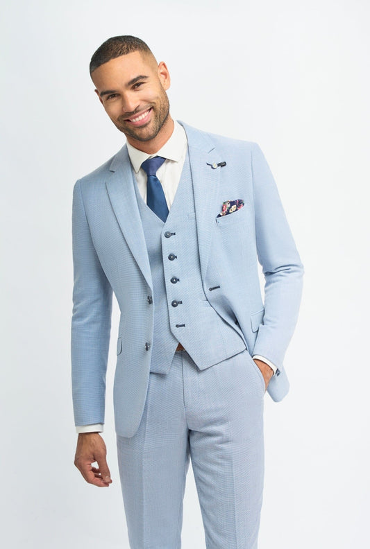 Cavani Miami Sky Blue Three Piece Suit