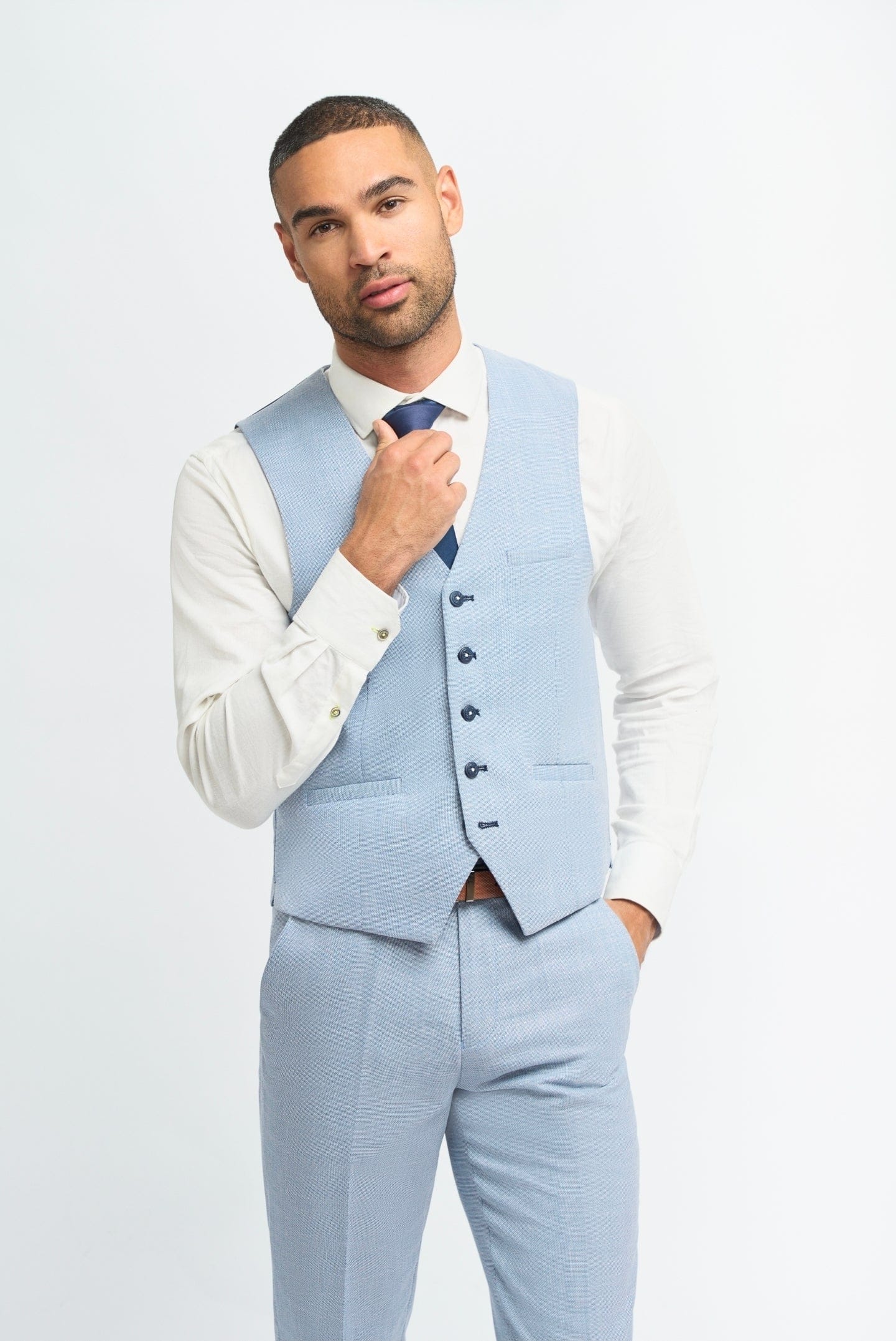 Cavani Miami Sky Blue Three Piece Suit
