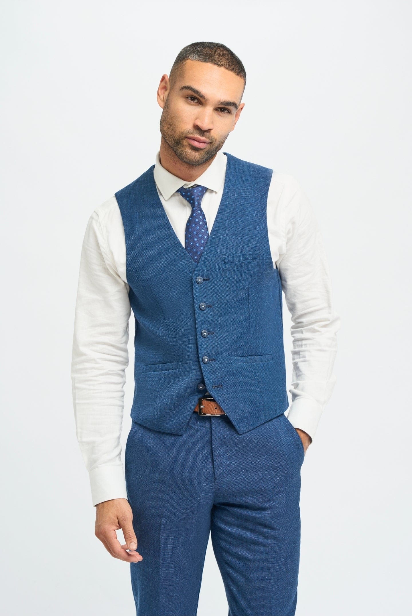 Cavani Miami Blue Three Piece Suit
