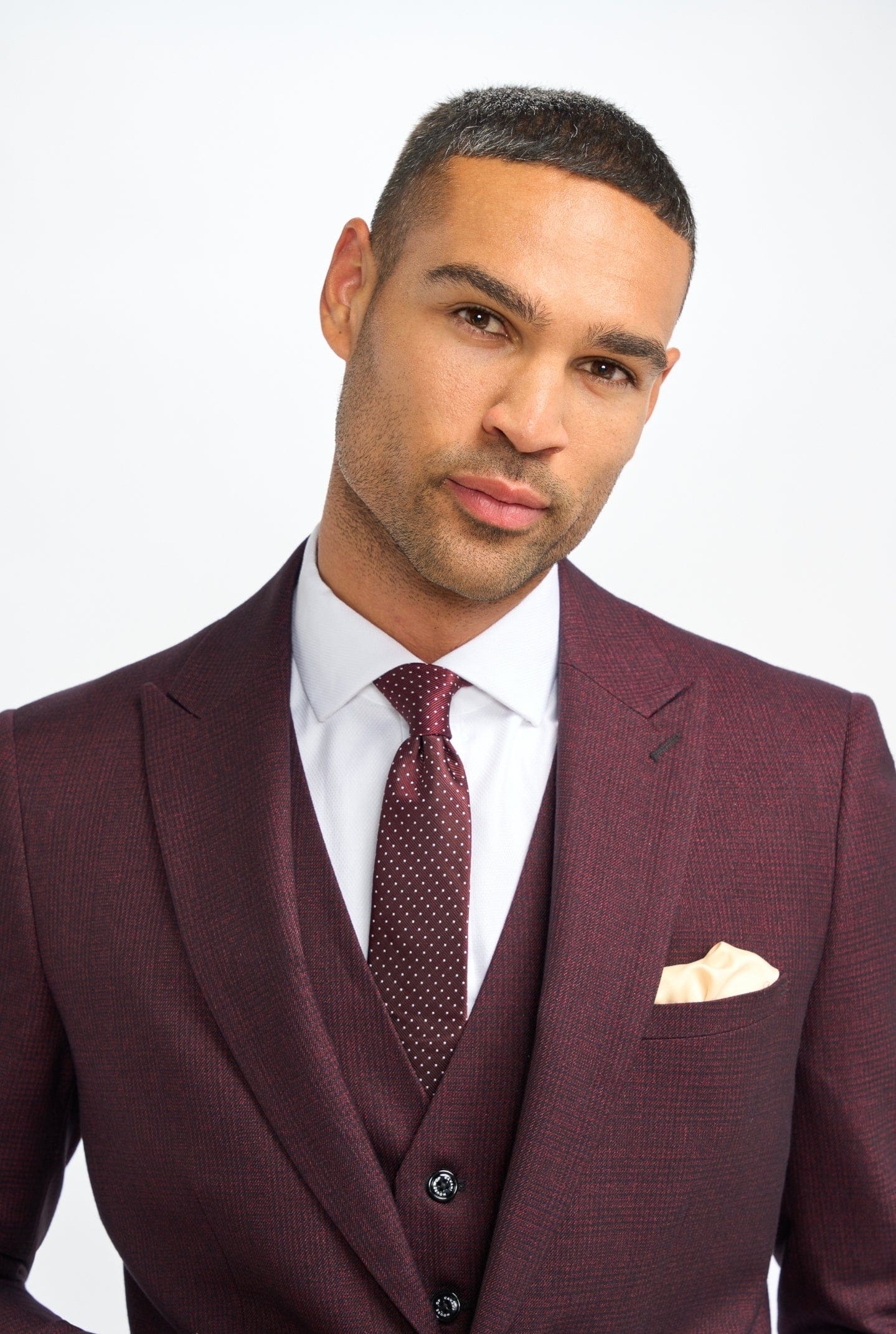 Cavani Caridi Wine Three Piece Suit