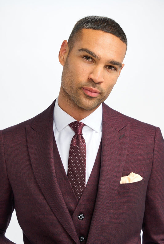 Cavani Caridi Wine Three Piece Suit