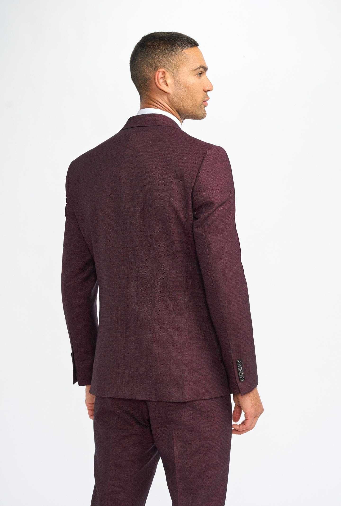 Cavani Caridi Wine Three Piece Suit