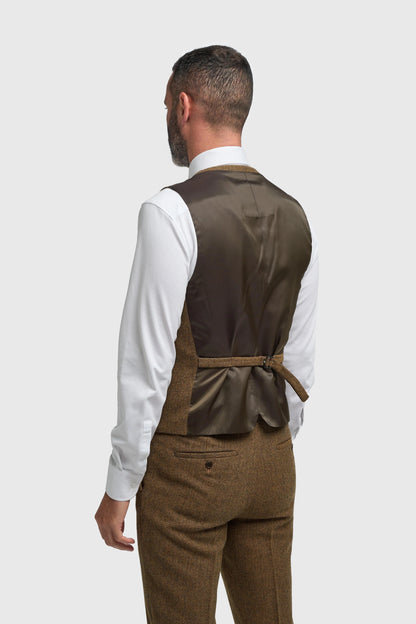 Cavani Thomas Brown Tweed 3-Piece Suit