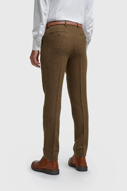 Cavani Thomas Brown Tweed 3-Piece Suit