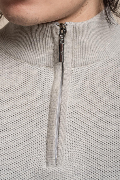 KYLE GREY HALF ZIP KNIT