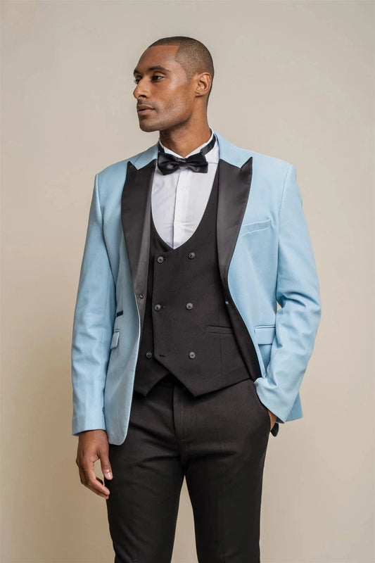 CAVANI ROSA SKY BLUE VELVET BLAZER