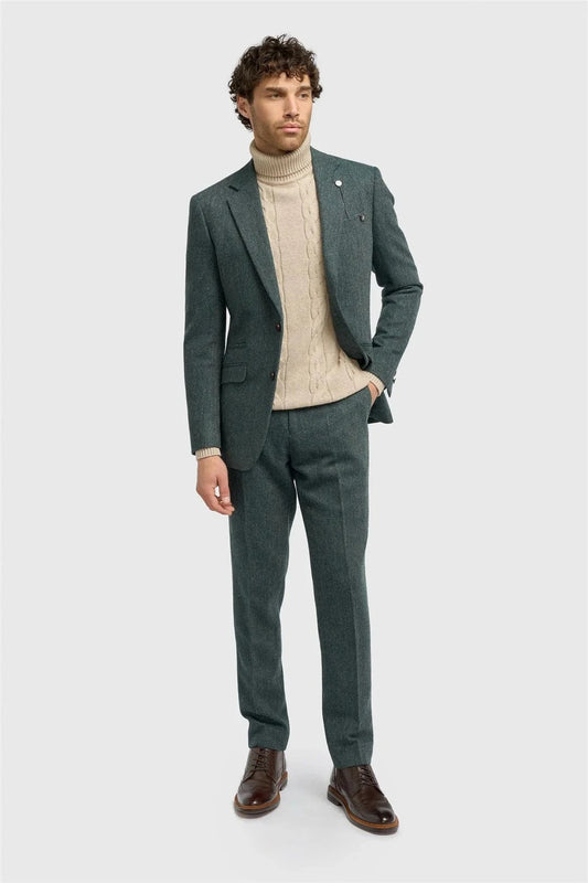Cavani Thomas Lush Olive Tweed Blazer