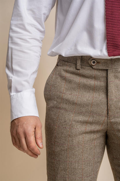 GASTON SAGE TWEED TROUSERS