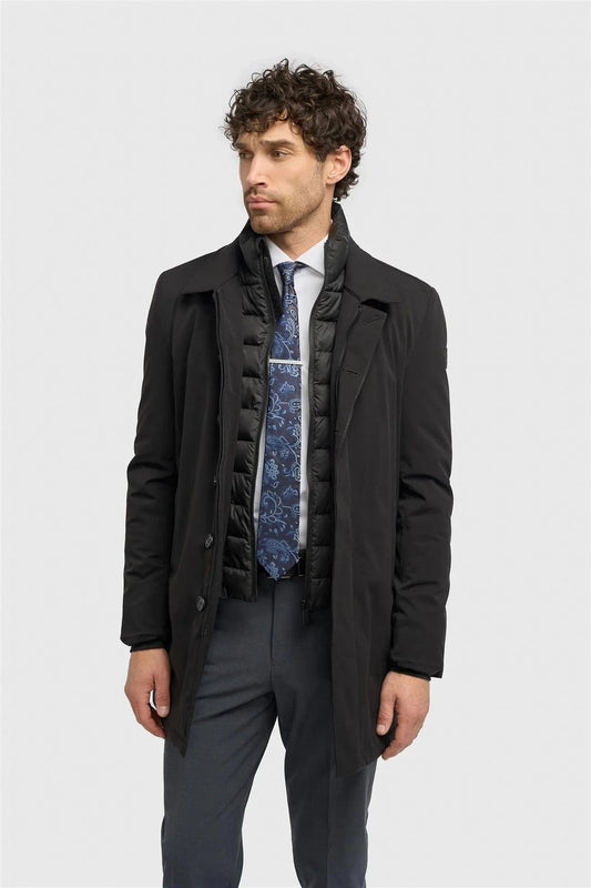 Cavani Heston Black Overcoat
