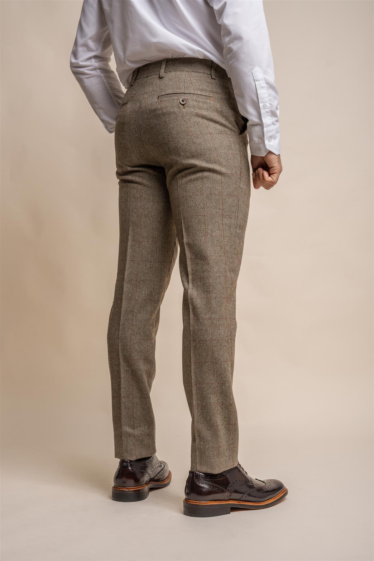 GASTON SAGE TWEED TROUSERS