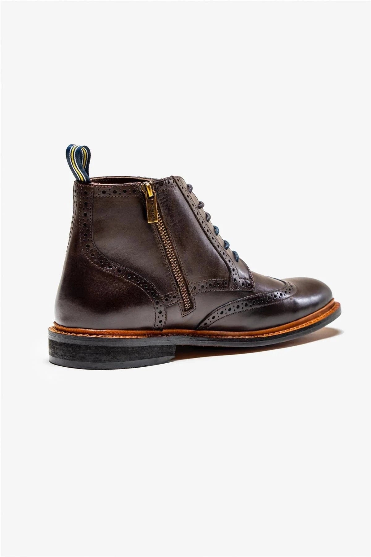 Cavani Ashmoor Brown Leather Brogue Boots