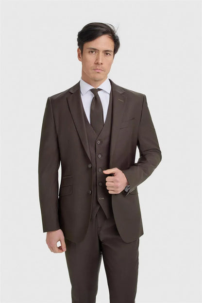Cavani Bond Auburn Three Piece Suit