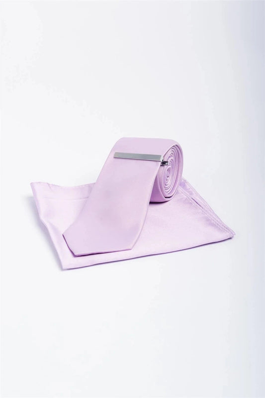 CAVANI LILAC PLAIN TIE SET