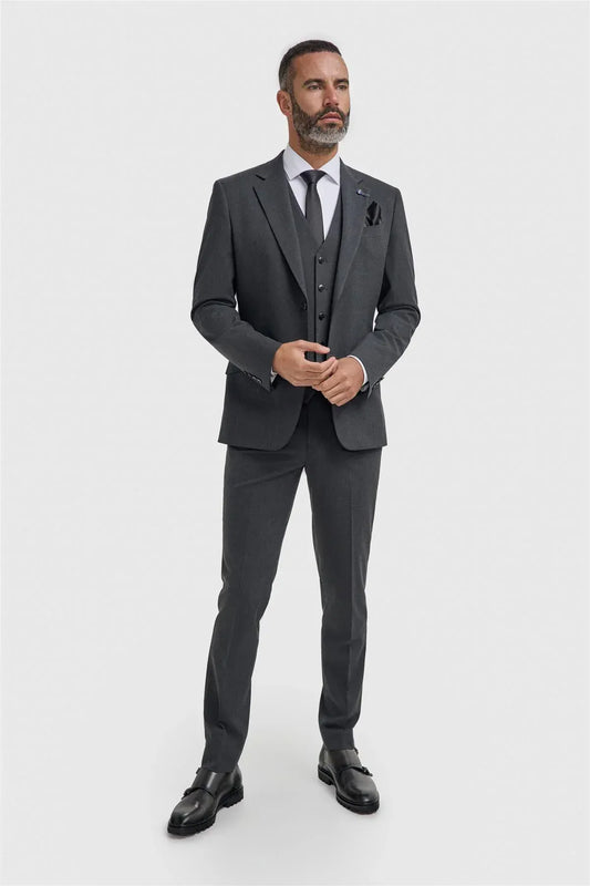 Cavani Malibu Charcoal Three Piece Suit