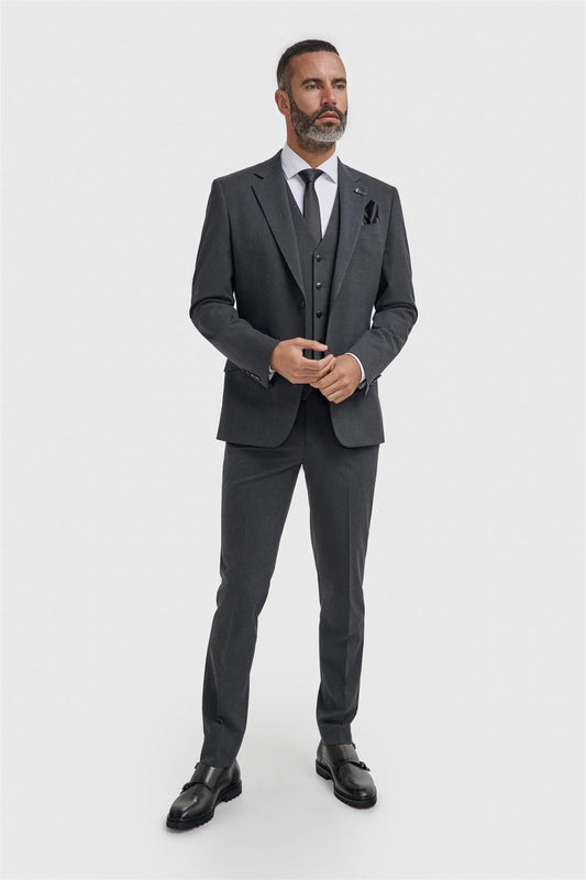 Cavani Malibu Charcoal Three Piece Suit