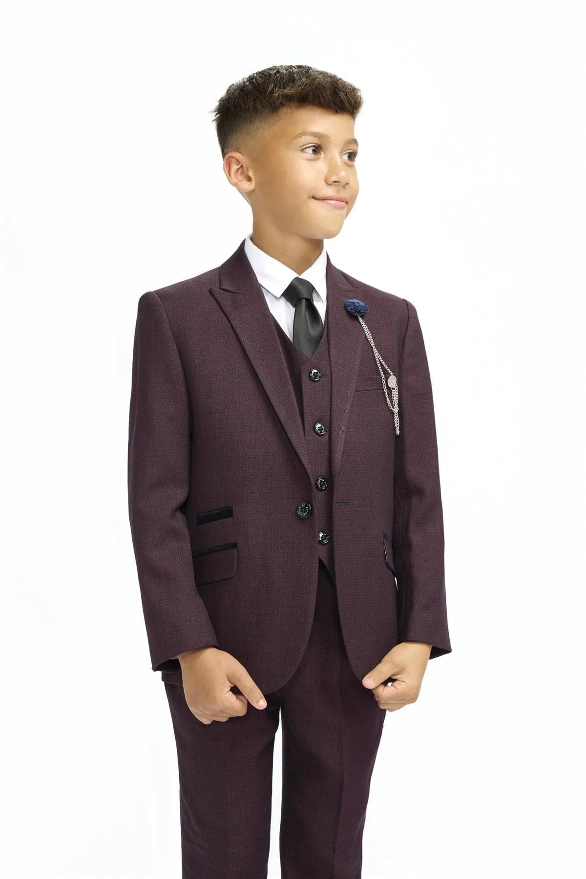 CARIDI BOYS WINE 3 PIECE SUIT