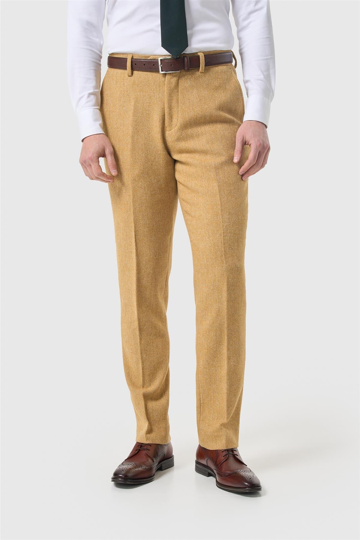 Cavani Thomas Amber Tweed Three Piece Suit