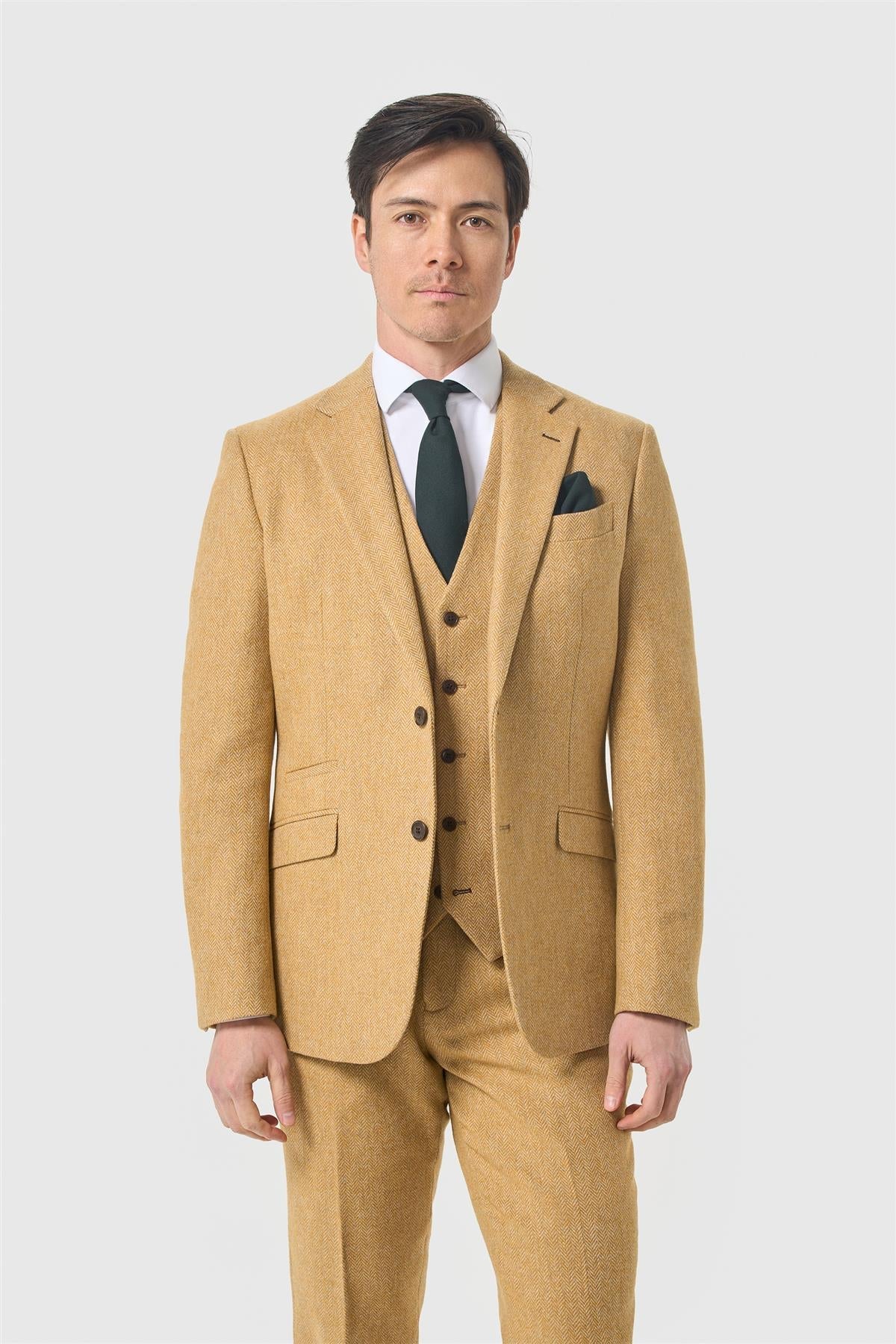 Cavani Thomas Amber Tweed Three Piece Suit
